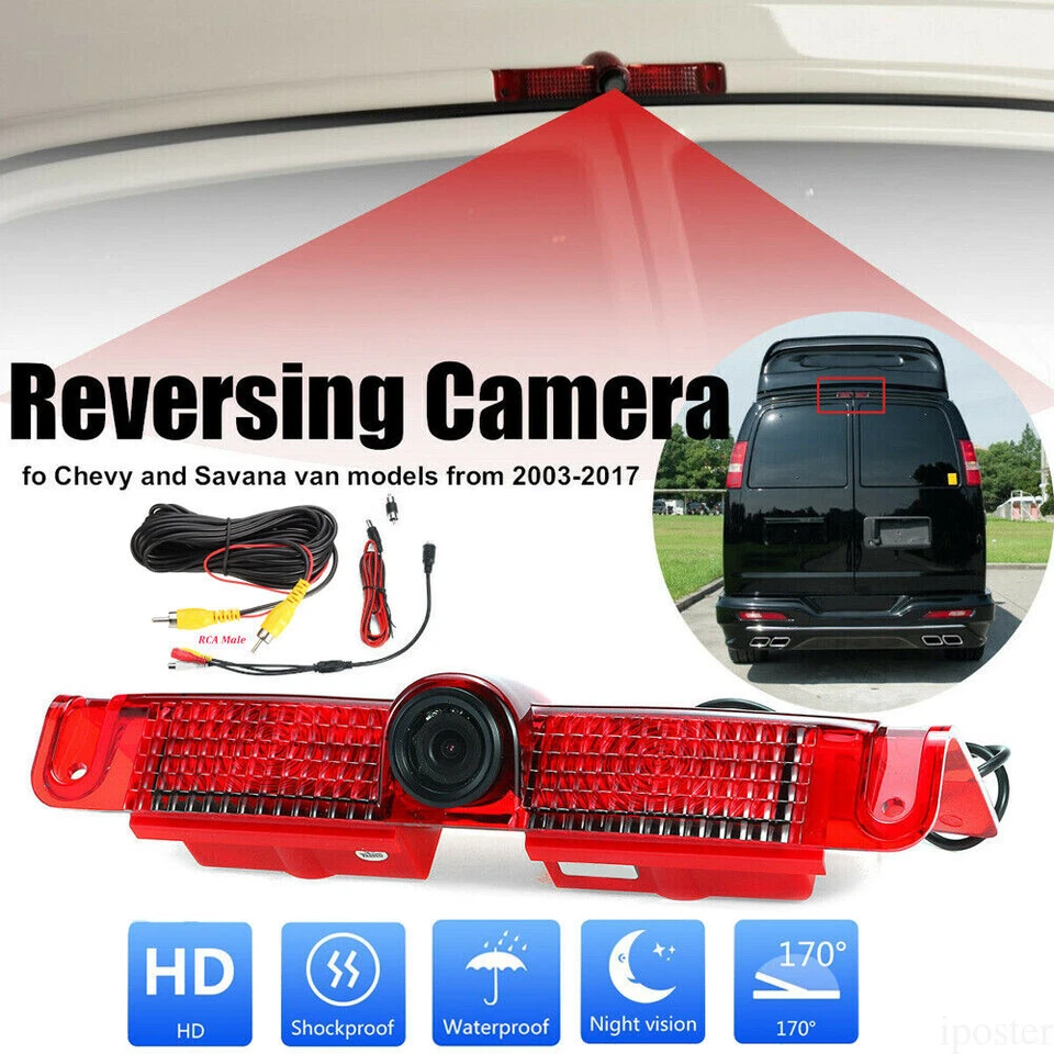 HD 5" Monitor Dual Mounts Backup Camera Kit For Chevrolet Express GMC Savana Van - Image 2 of 4