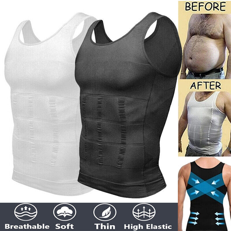 Men's Sculptcore Body Shaper Compression Ionic Shaping Shirt Slimming Tank  Tops