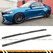 For 2016-21 BMW F87 M2 M2C Carbon Fiber PSM Style Side Skirt Extension Splitter