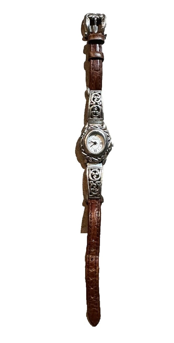 Brighton Watch Santa Barbara Silver Tone w/ Leather Band New  display picture 3