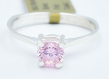 LAB CREATED 0.85 Cts PINK TOPAZ RING .925 STERLING SILVER - New With Tag