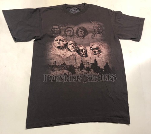 Founding Fathers Mount Rushmore Native American Indian The Mountain T-Shirt S - 第 1/6 張圖片