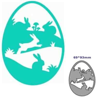 Easter Rabbits Egg Frame Metal Cutting Dies Scrapbooking Card Making Craft