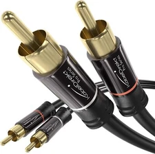 KabelDirekt – RCA Stereo Cable & Cord – 6 feet short (dual 2 x RCA male to 2