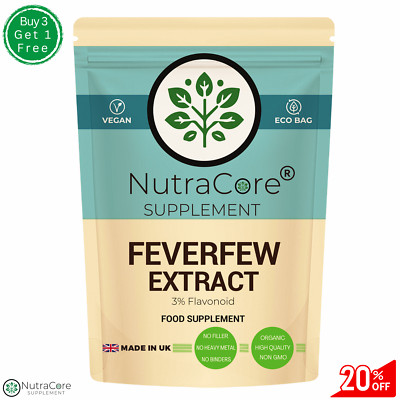 Feverfew Extract 5500mg Capsules(3% Flavonoid)-Migraine Support&100%Vegan-90Caps