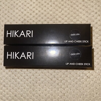 Lot Of 2 HIKARI Lip & Cheek Color Stick Delicate NEW .23 Oz