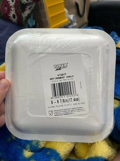 Retirement Chalk Small Square Plates, 8pk New!!! - Image 2 of 2