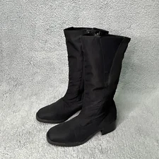 Toe Warmers Canada Snow Boots Womens Size 7.5 M Black Mid Calf Zip Up Low Heels