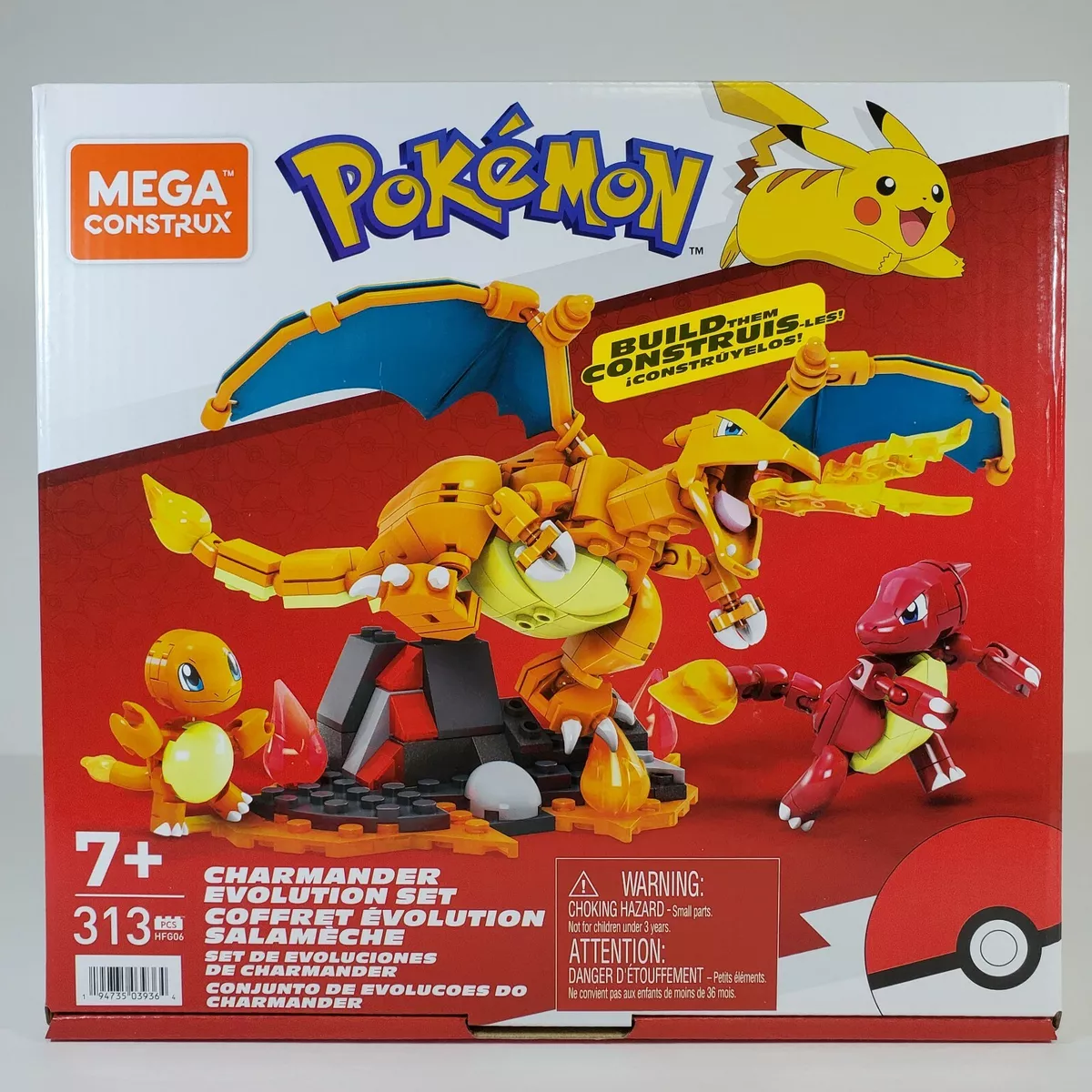 Mega Construx Pokemon Charmander Evolution Building Set Charmeleon