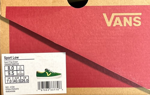 Vans Sport Low Shoe In Sport Pop Green Size US Men 8/Wmn 9.5 New - Picture 6 of 6
