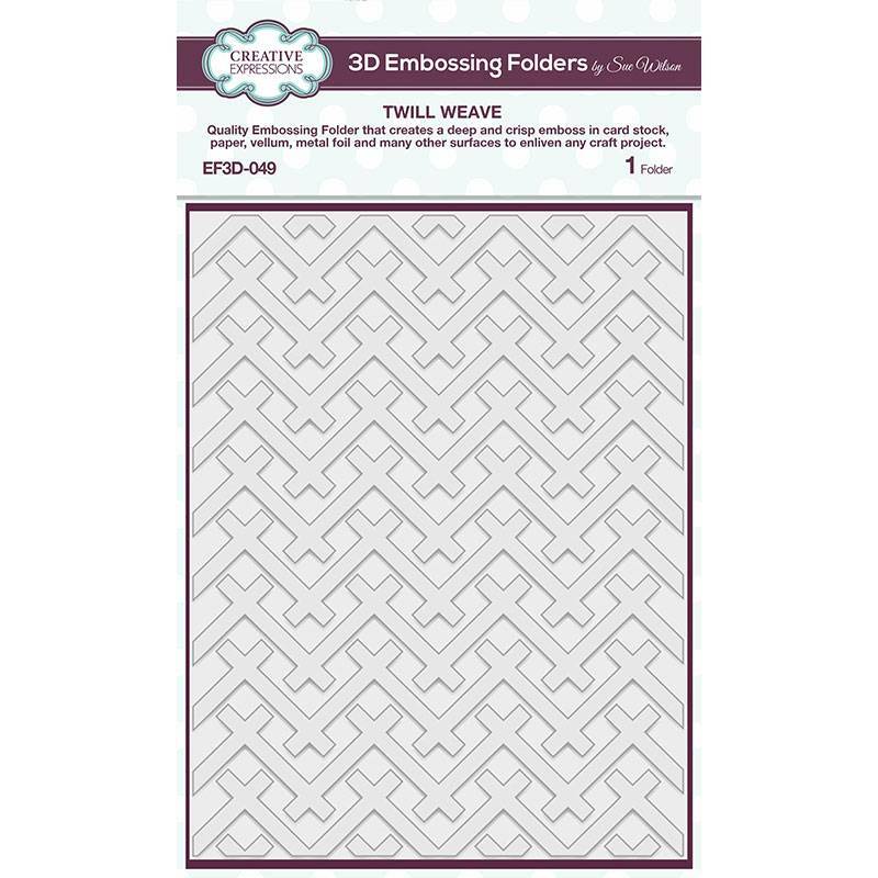 Creative Expressions Twill Weave 3D Embossing Folder Mens Birthday Card Making