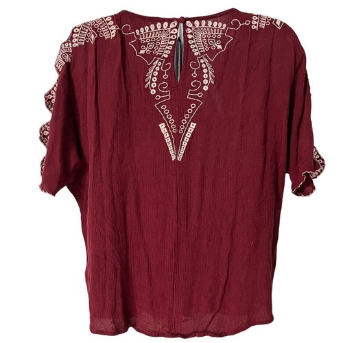 Camicetta donna manica corta Alya taglia XS ricamata boho fairycore lusso floreale - Foto 3 di 7