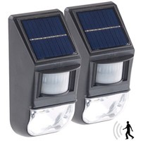 Lunartec 2Er-Set Led-Solar-Wandleuchten, DäMmerungs- & Pir-Bewegungssensor