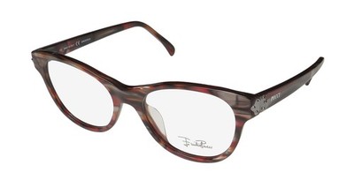 NEW EMILIO PUCCI 2677 EYEWEAR WOMENS 49-17-135 ITALY 615 PLASTIC BROWN OVAL