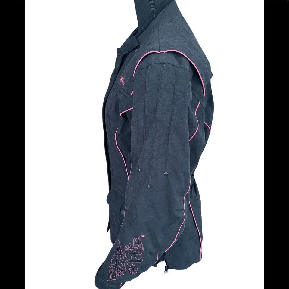 Chaqueta de moto para mujer Tourmaster Motive rosa/negro, talla grande 12-14 Foto 2 de 4