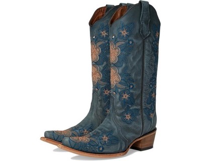 Circle G by Corral L6210 Womens 7.5 Blue Leather Snip Toe Western