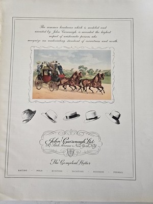 1931 John Cavanagh Ltd. Hat The Compleat Hatter Horses Buggy vintage  ad