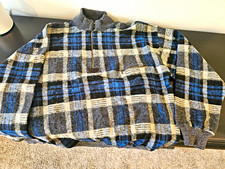 Vintage LL Bean G427 Wool Blend Plaid 1/4 Zip Pullover M Made Italy Lampo