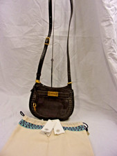 Tory Burch Ash Gray Gator Embossed Leather Suede Bag Gold Hardware Key NWT