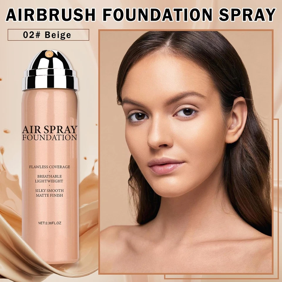 Air Brush Makeup Foundation,Flawless Airbrush Foundation for Older Women,Teenage - Image 2 of 4