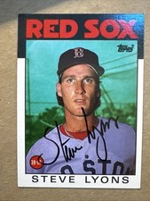 STEVE LYONS 1986 Topps #233 Autographed SIGNED Card BOSTON RED SOX