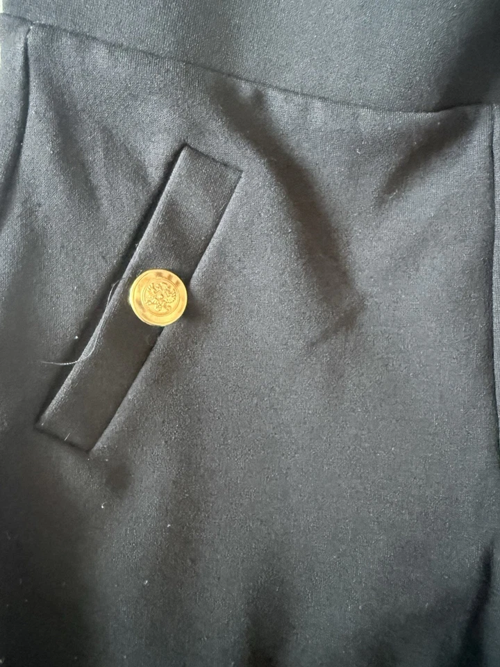 ZARA Women’s Black Ankle Leggings Size S Regular Solid Button Accents - Image 2 of 4