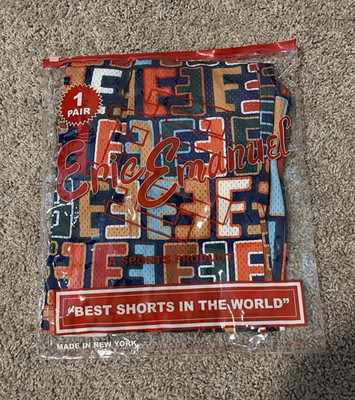 AUTHENTIC Eric Emanuel EE Fendee blue red shorts brand new in bag size Large.