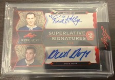 Red Kelly Dick Duff 2021 Leaf Superlative Signatures /4 Toronto Maple Leafs HOF