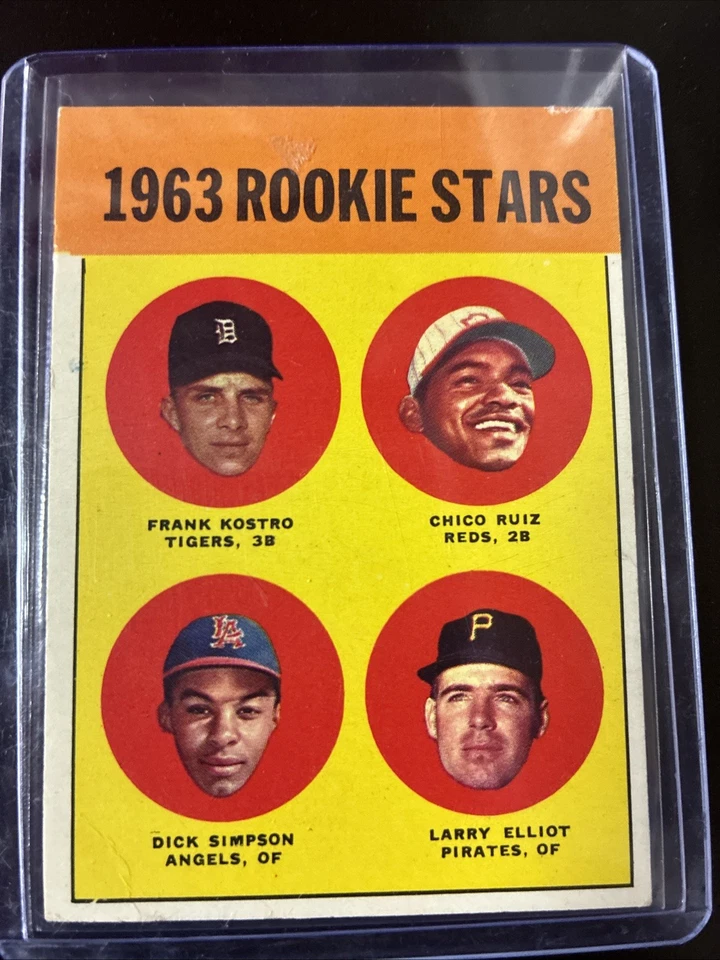 1963 Topps - Rookie Stars Chico Ruiz, Dick Simpson, Frank Kostro #407 (RC) - Image 2 of 4