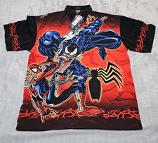 Vintage 2001 NWT Spider-Man Vs Venom AOP Button up Shirt Mens Size Large RARE!
