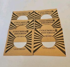 45 RPM 7" RECORD SLEEVES CO. SLEEVE 6 PACK SEE PHOTO Columbia Records SLV399 