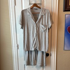 LOFT Heather Gray Sleepwear Top cozy winter pj's pajamas soft modal