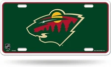 Minnesota Wild Metal Auto Tag License Plate, Logo Design, 6x12 Inch