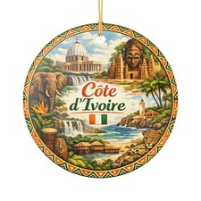 C te d'Ivoire Travel Collage Ornament  Ceramic Ornament