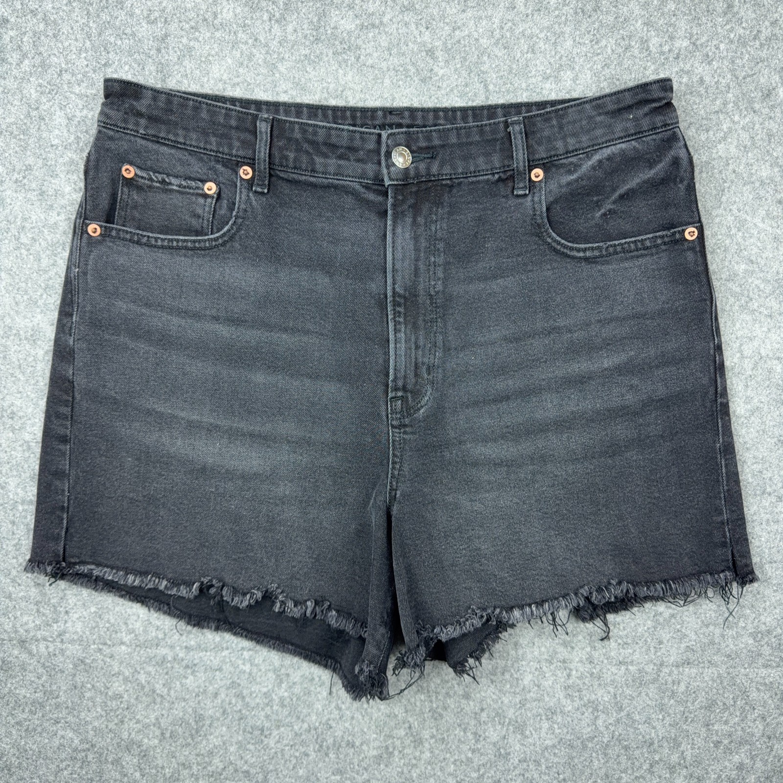 American Eagle Shorts Womens 14 Black High Rise 90s Boyfriend Denim Distressed