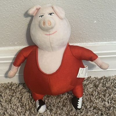 ILLUMINATION SING MOVIE 8'' GUNTER PIG DANCING RED SUIT PLUSH