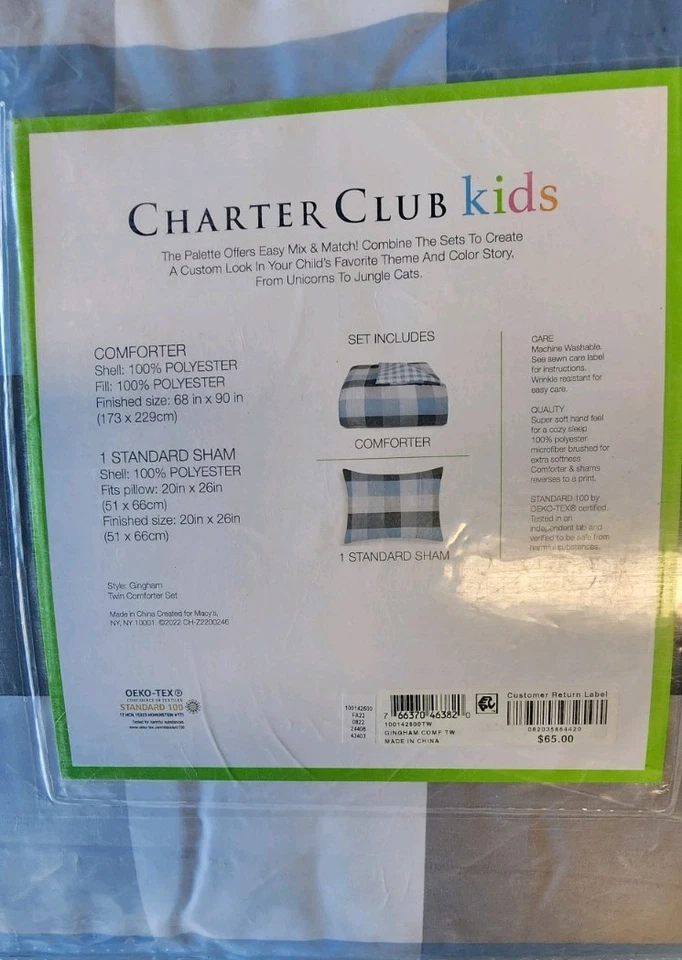 Charter Club Damask Stripe 2-Piece Comforter Set Twin - Image 4 of 4