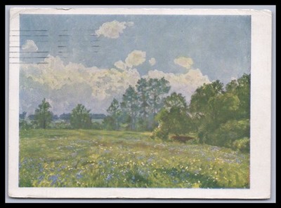 Postcard Art / F. Kavan - Kvetouci louka s oblaky
