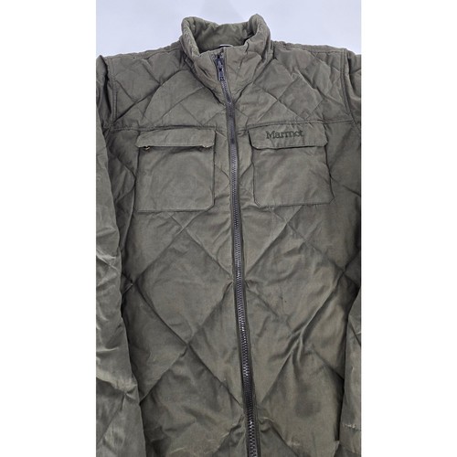 Marmot Burdell Distressed Dark Green 600 Fill Down Coat Mens Large Full Zip - Picture 3 of 10