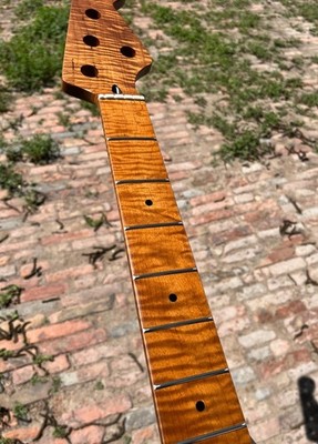 AAAA 5-String Stainless steel 20fret Roasted Flame Maple Electric Bass Neck 34in
