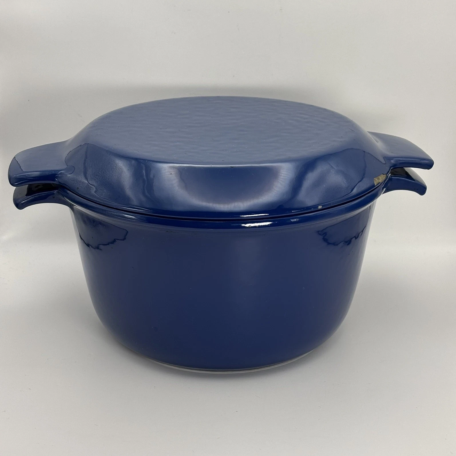 Nacco Denmark Cast Iron Enamel Blue Casserole Dish & Lid 20 E Dutch Oven