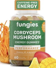 Fungies Cordyceps Mushroom Energy Gummies Mango Pineapple 120 Count