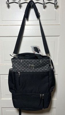 Ergobaby Carry-On Diaper Bag Backpack Black & Gray Geometric Pattern 13in x 16in