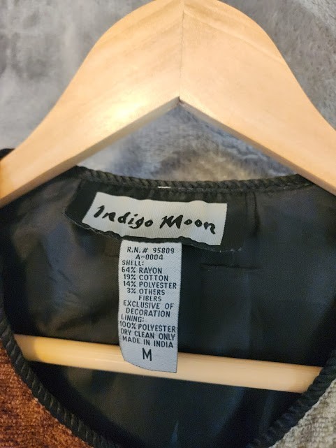 Indigo Moon Patchwork Tapestry Jacket Medium Mult… - image 2