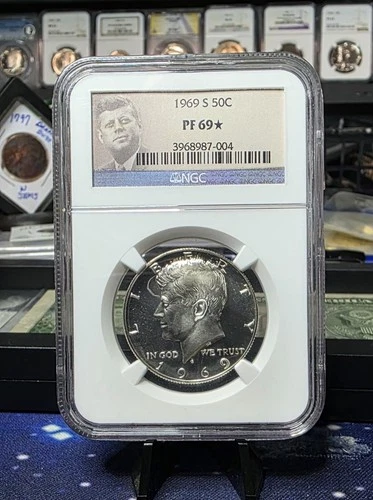1969 S Kennedy Silver 50c PF69*