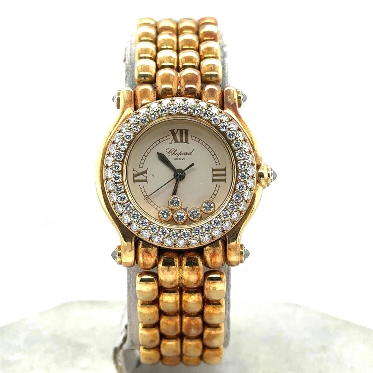 Chopard — Chopard Happy Sport Quartz 26mm 18k Yellow Gold Diamond Dial/Bezel 27/6151-20