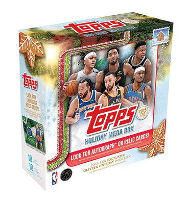 2025-26 Topps Holiday Basketball NBA Trading Card Mega Box - 8 Glitter Parallels