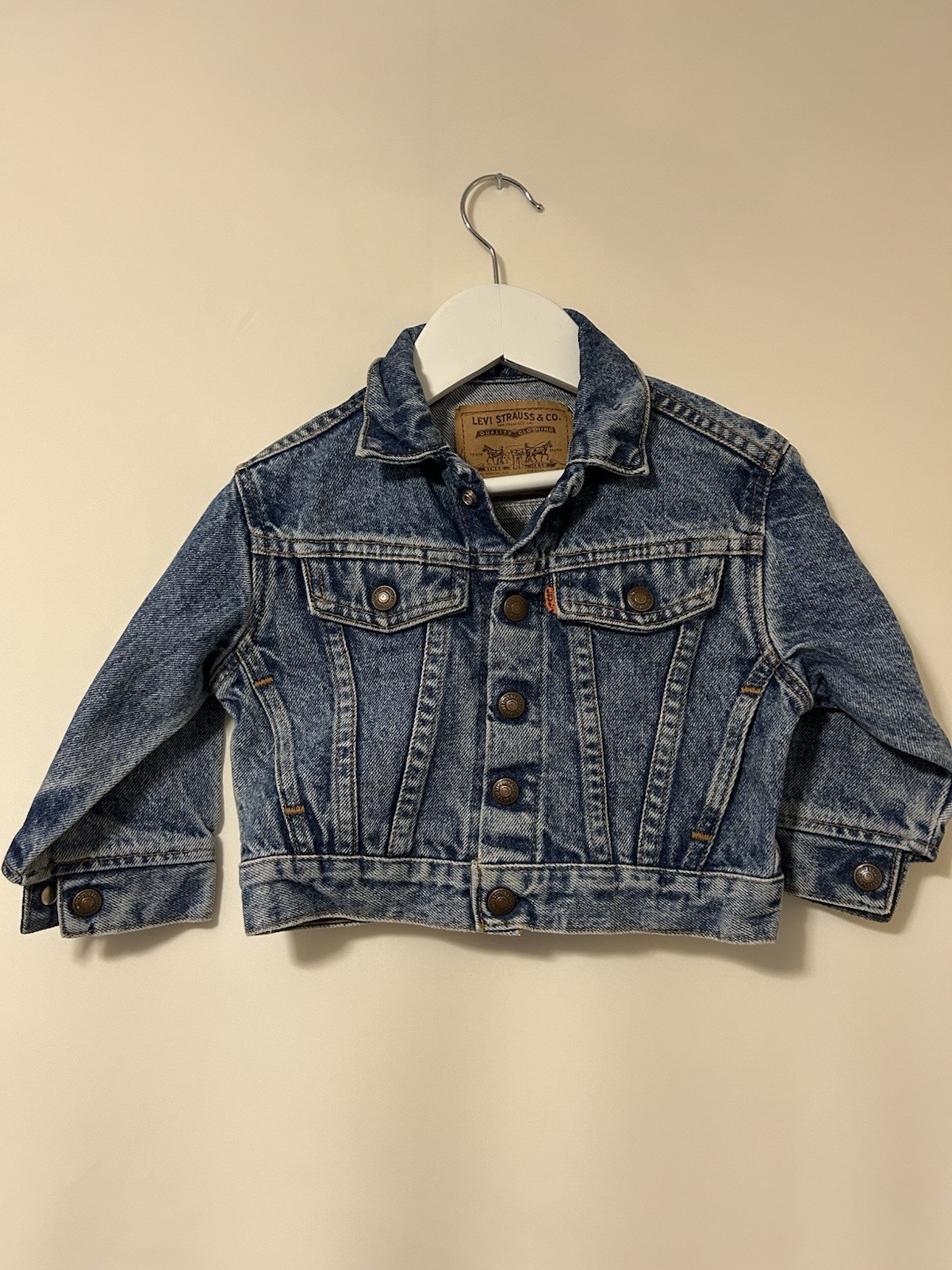 Vintage Little Levis Orange Tab Made in USA Baby Toddler Denim Jacket 2T