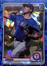 Hans Crouse 2020 Bowman Chrome Sapphire BCP-119 Texas Rangers