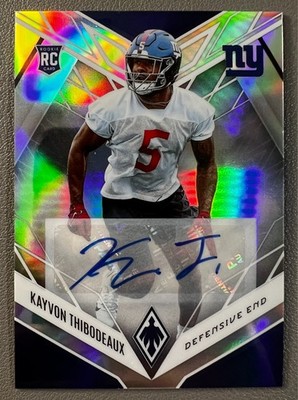 Kayvon Thibodeaux 2022 Panini Phoenix Football Rookie RC Auto #168 Giants